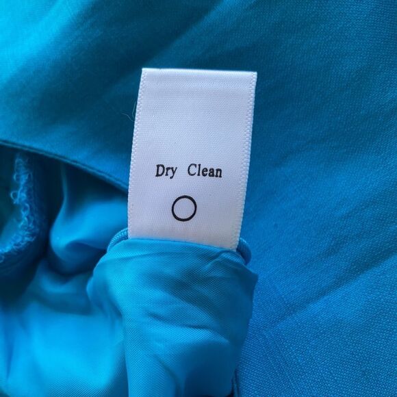 NWT Coldwater Creek Blue Linen Blend Pleated Short Sleeve Midi Dress Size 8 - Picture 9 of 10